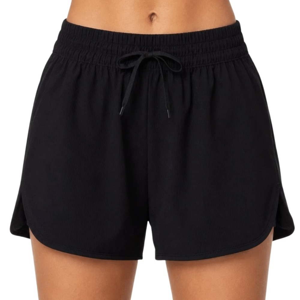 Lands' End Women's Quick-Dry UPF 50 Athletic Shorts, Black, Size Medium, New